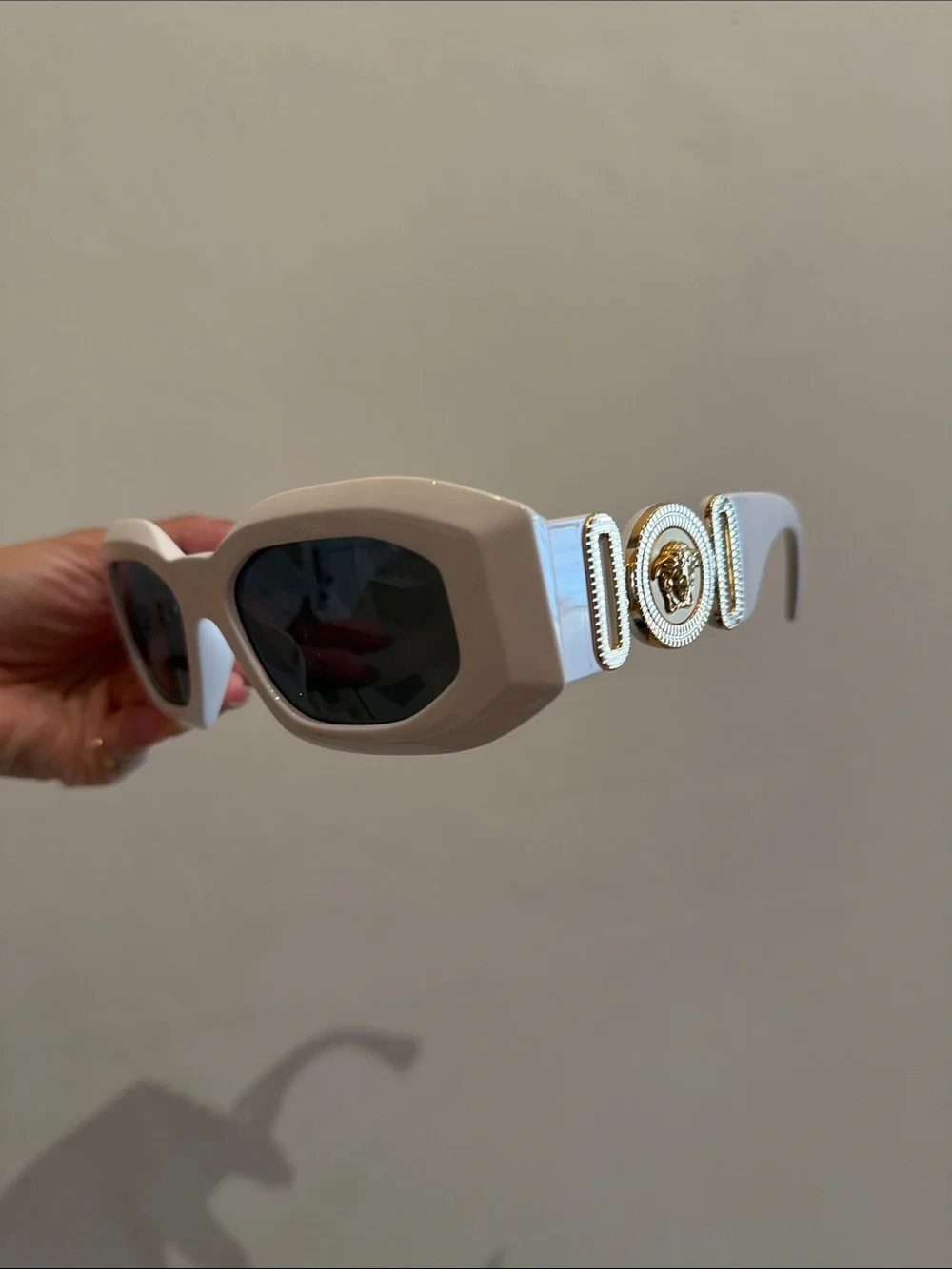 Versace white gold logo sunglasses VE4425 *